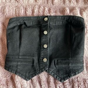 Black Buttoned Corset Top